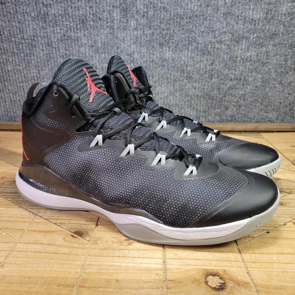 Nike Air Jordan Super Fly 3 Flight Plate Size 13 Black Gray Red Shoes 684933-005